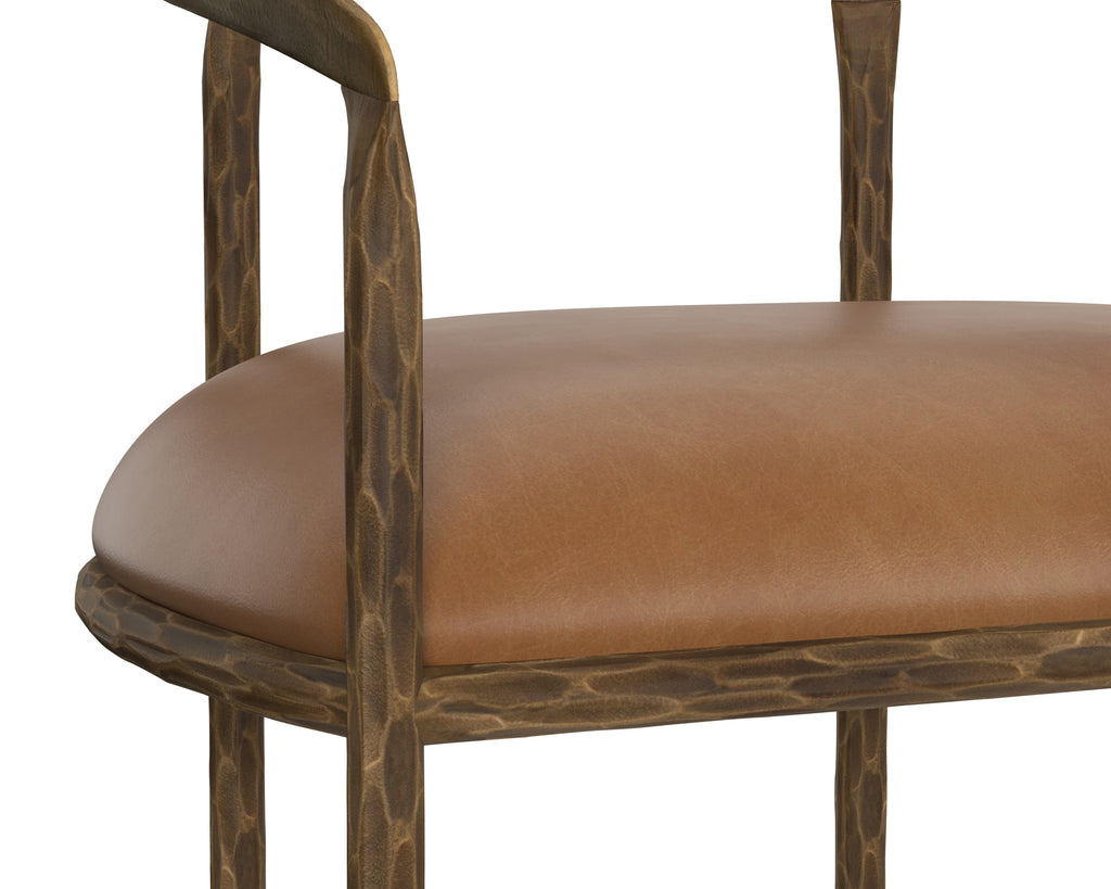 Zanatta Dining Armchair - Tan Leather | Sunpan Furniture - 111797