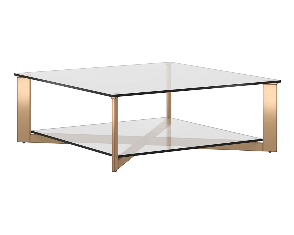 Xavier Coffee Table - Square - Antique Brass | Sunpan Furniture - 109187