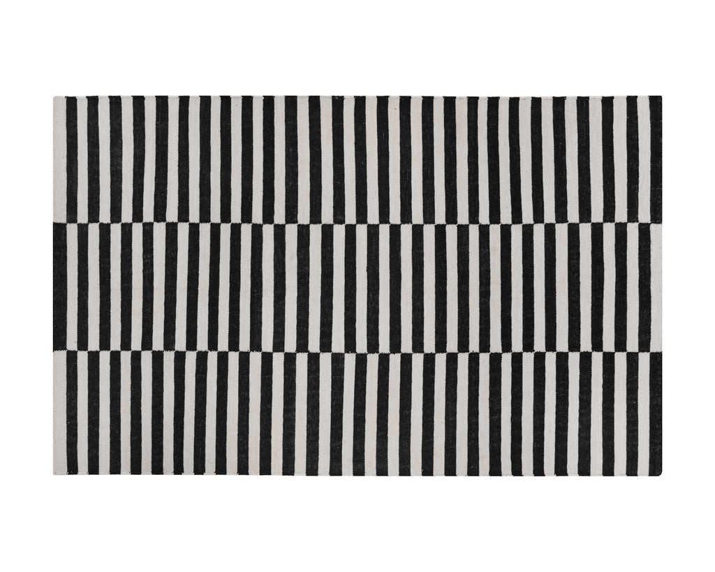 Zigby Hand-Woven Rug - Black / Ivory - 6' X 9' | Sunpan Furniture - 108747