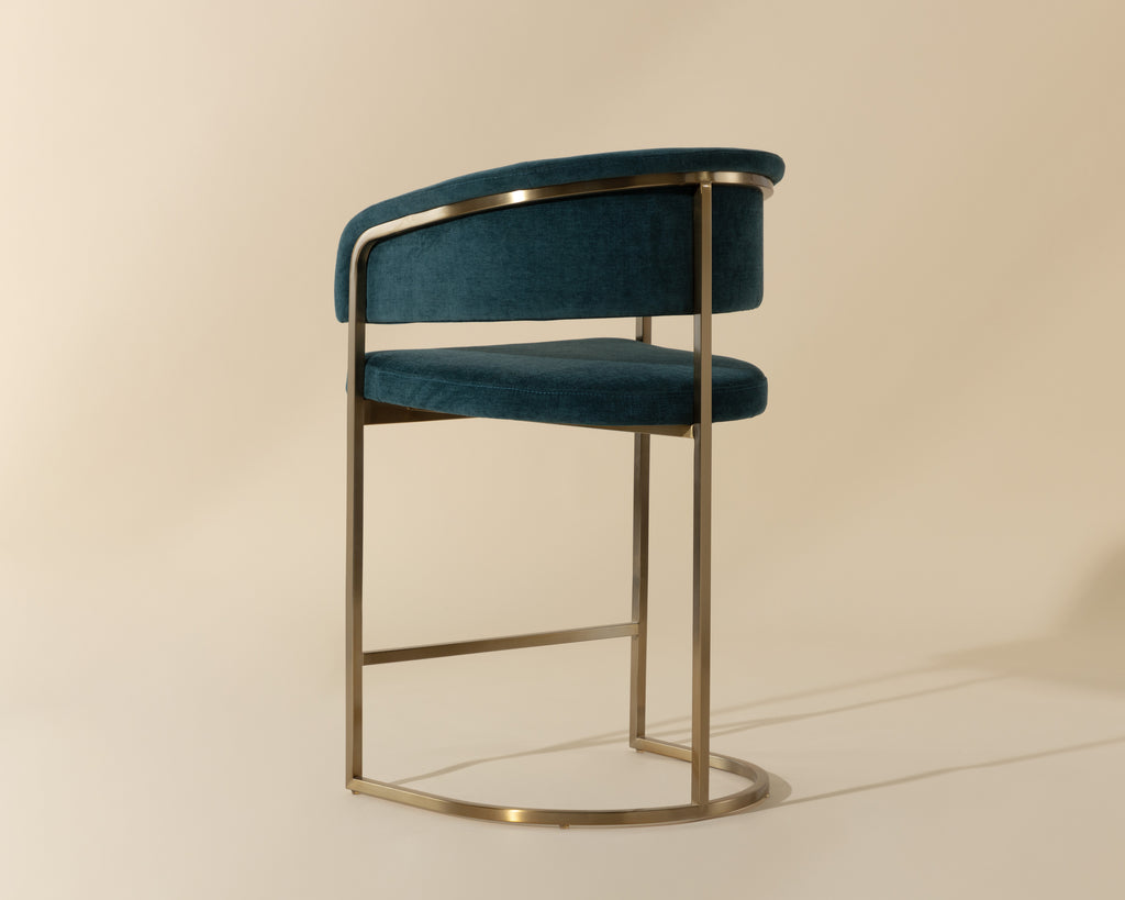 Marris Counter Stool - Gold - Danny Teal | Sunpan Furniture - 109748