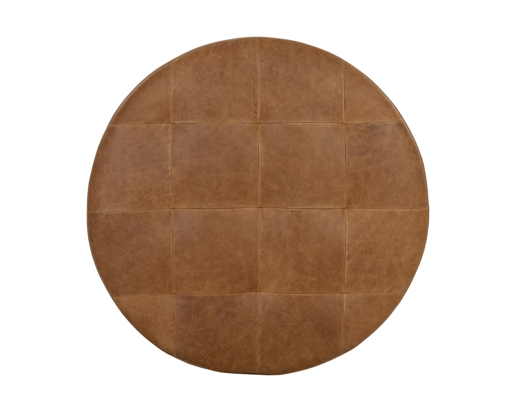 Nilda Ottoman - Camel Leather | Sunpan Furniture - 109015