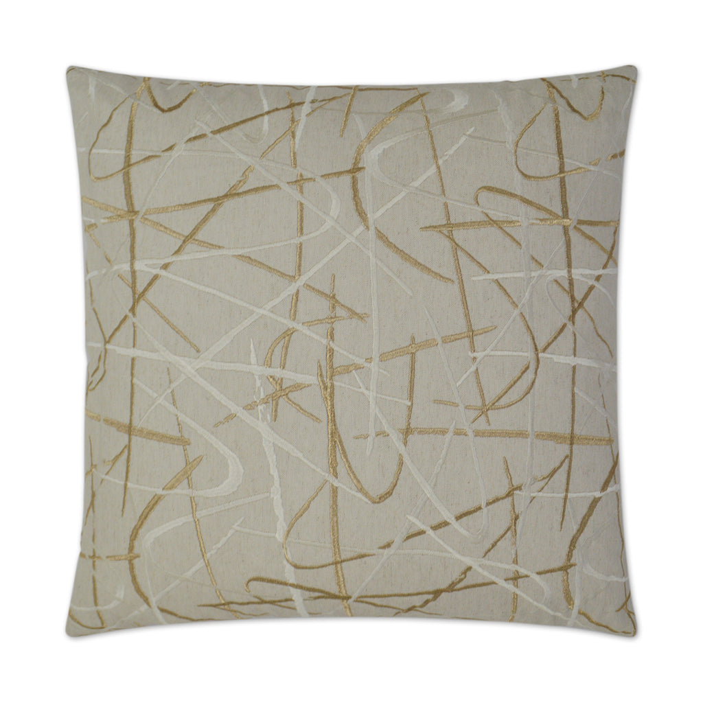 Scribble Decorative Throw Pillow - Gold | DV Kap