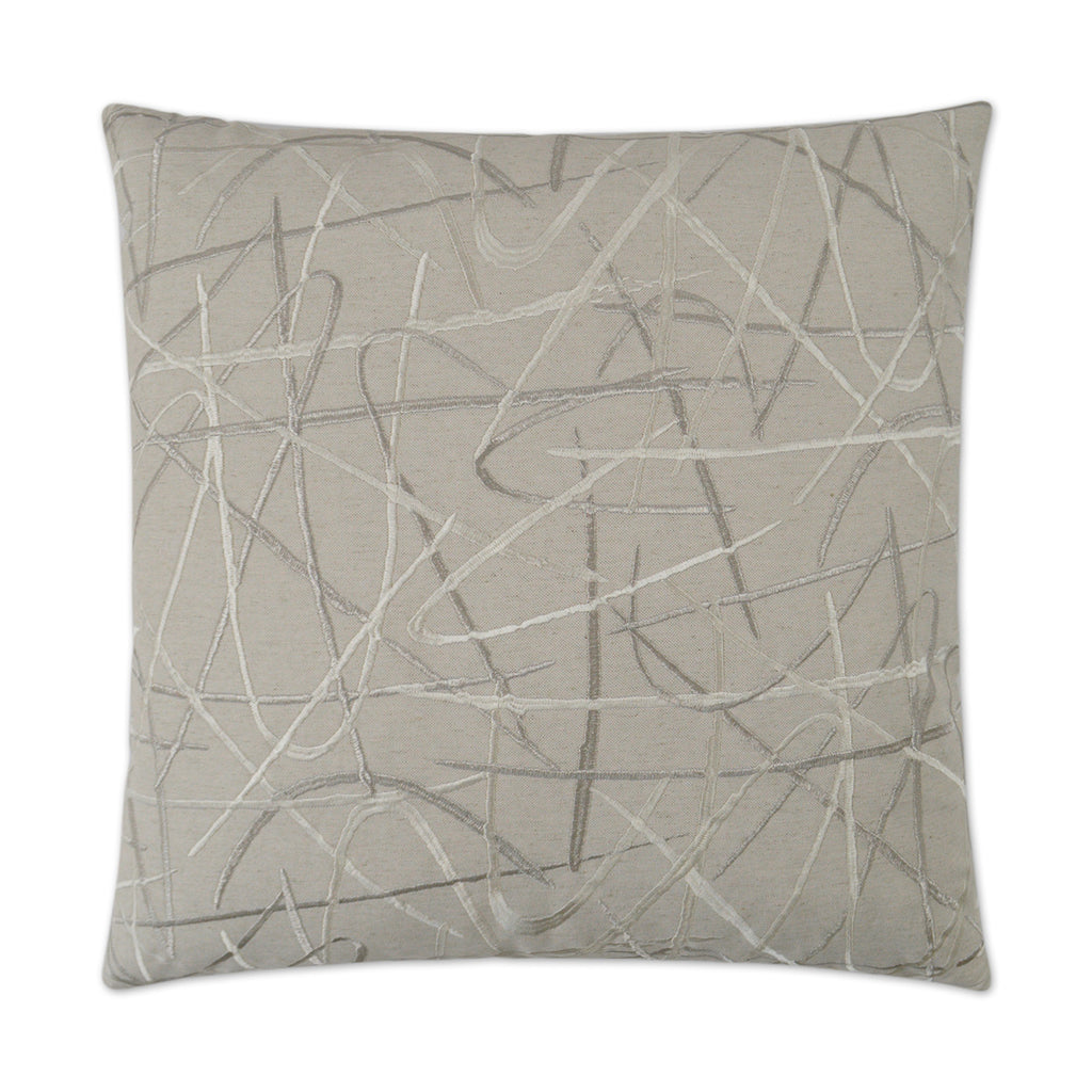 Scribble Decorative Throw Pillow - Silver | DV Kap