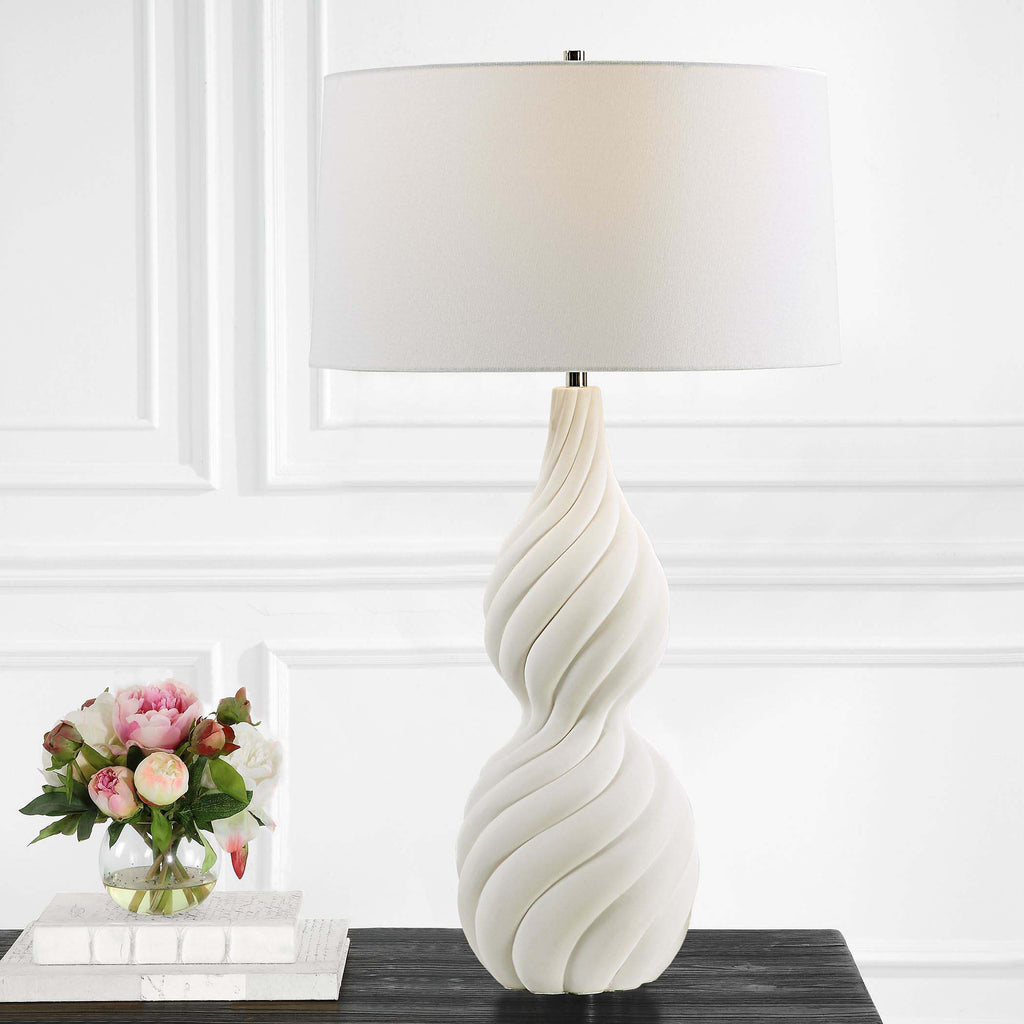 Twisted Swirl White Table Lamp | Uttermost - 30240