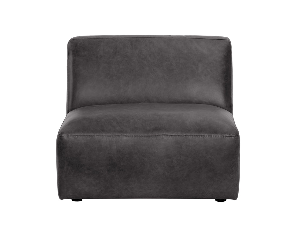 Watson Modular - Armless Chair - Marseille Black Leather | Sunpan Furniture - 106174