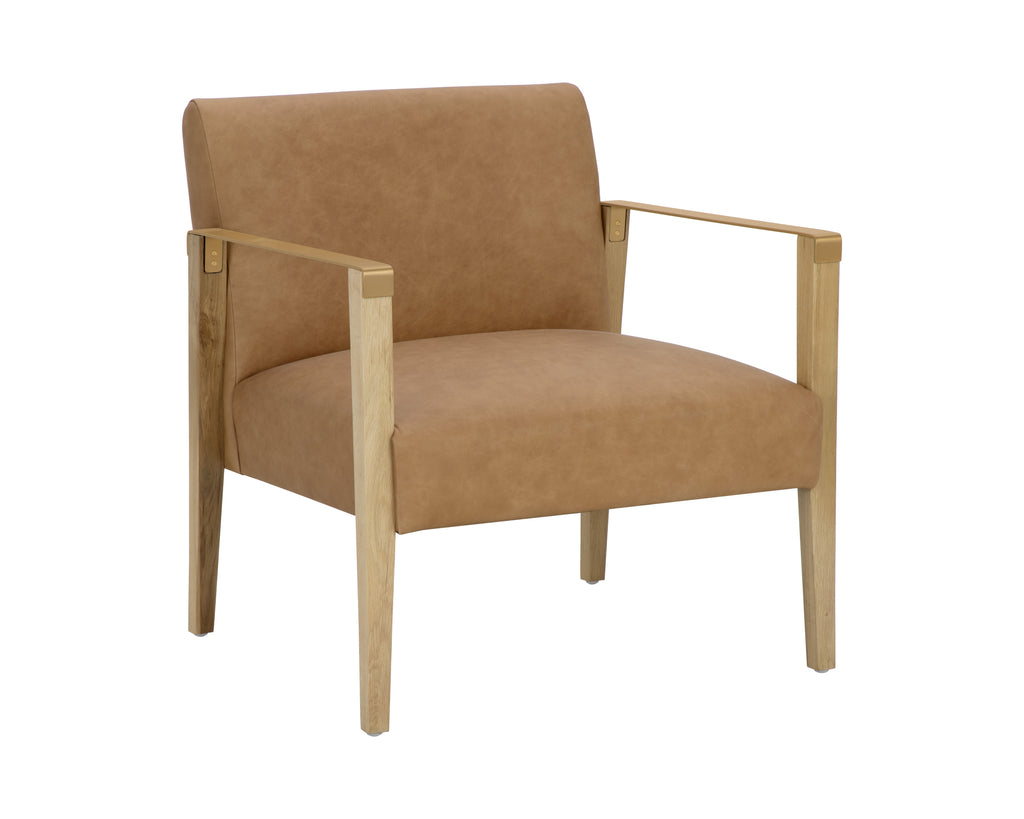 Earl Lounge Chair - Rustic Oak - Ludlow Sesame Leather | Sunpan Furniture - 110602