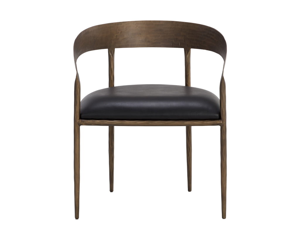 Zanatta Dining Armchair - Charcoal Black Leather | Sunpan Furniture - 110999