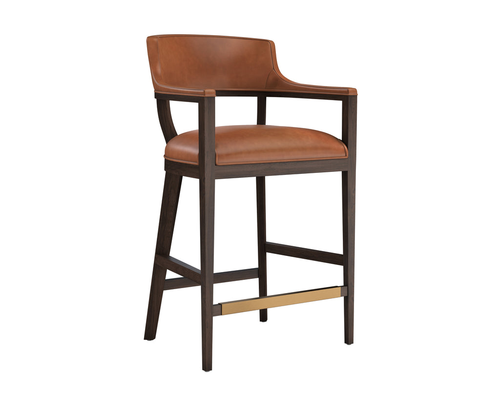 Brylea Barstool - Brown - Shalimar Tobacco Leather | Sunpan Furniture - 110516