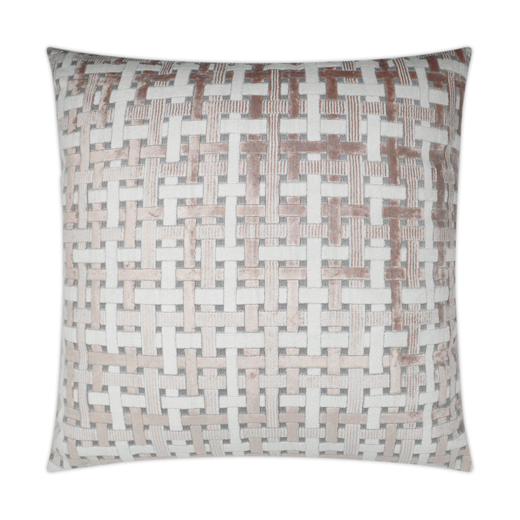 Trellis Velvet Decorative Throw Pillow - Blush | DV Kap