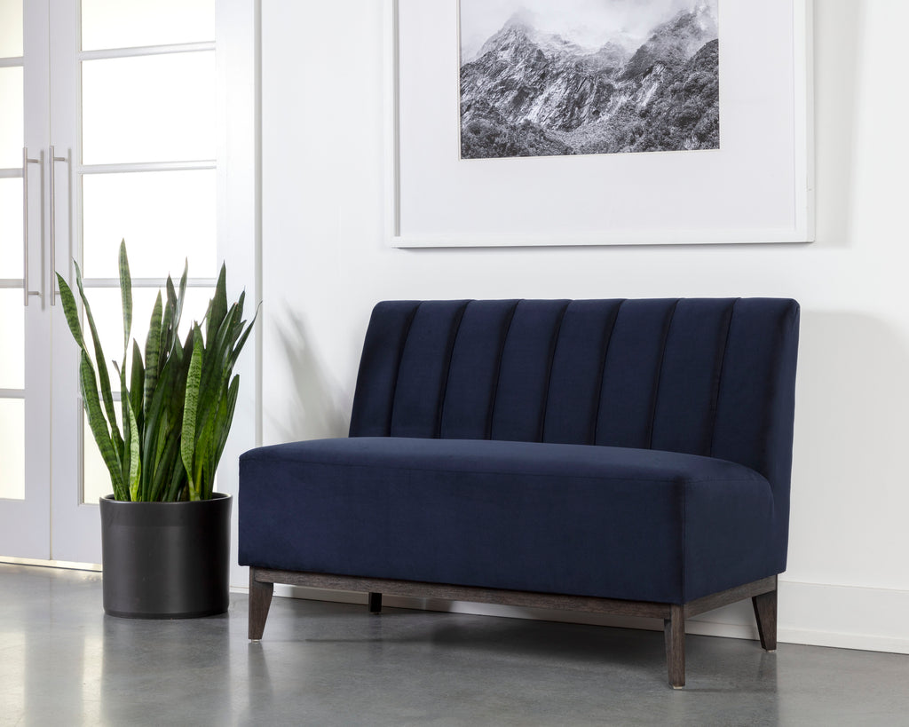 Kosovo Banquette - Brown - Abbington Navy | Sunpan Furniture - 111496