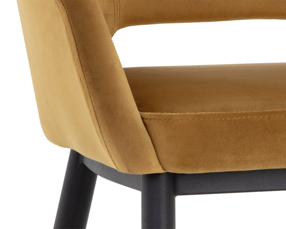 Thatcher Dining Armchair - Black - Gold Sky | Sunpan Furniture - 107978