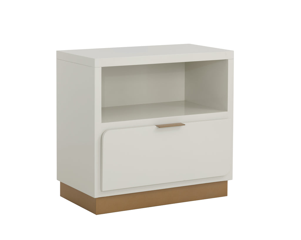 Jenkins Nightstand - High Gloss Cream | Sunpan Furniture - 109103