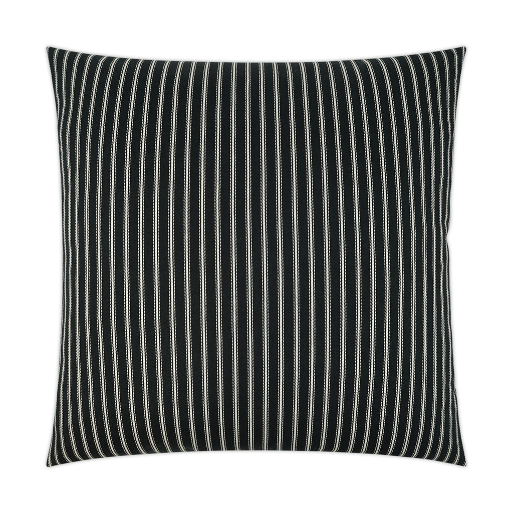 Ticking Decorative Throw Pillow - Black | DV Kap