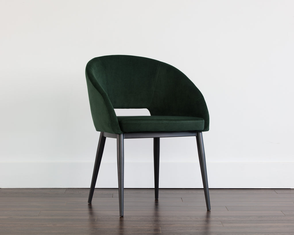 Thatcher Dining Armchair - Black - Deep Green Sky | Sunpan Furniture - 104965