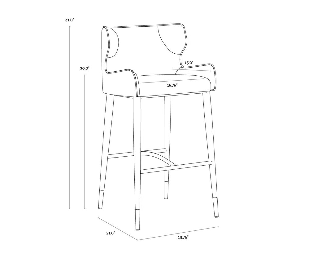 Gianni Barstool - Dillon Stratus / Dillon Black | Sunpan Furniture - 109036