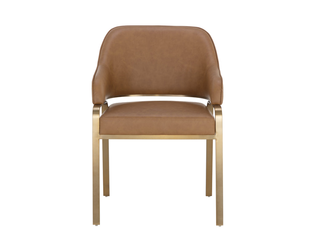 Malachi Dining Armchair - Milliken Cognac | Sunpan Furniture - 111202