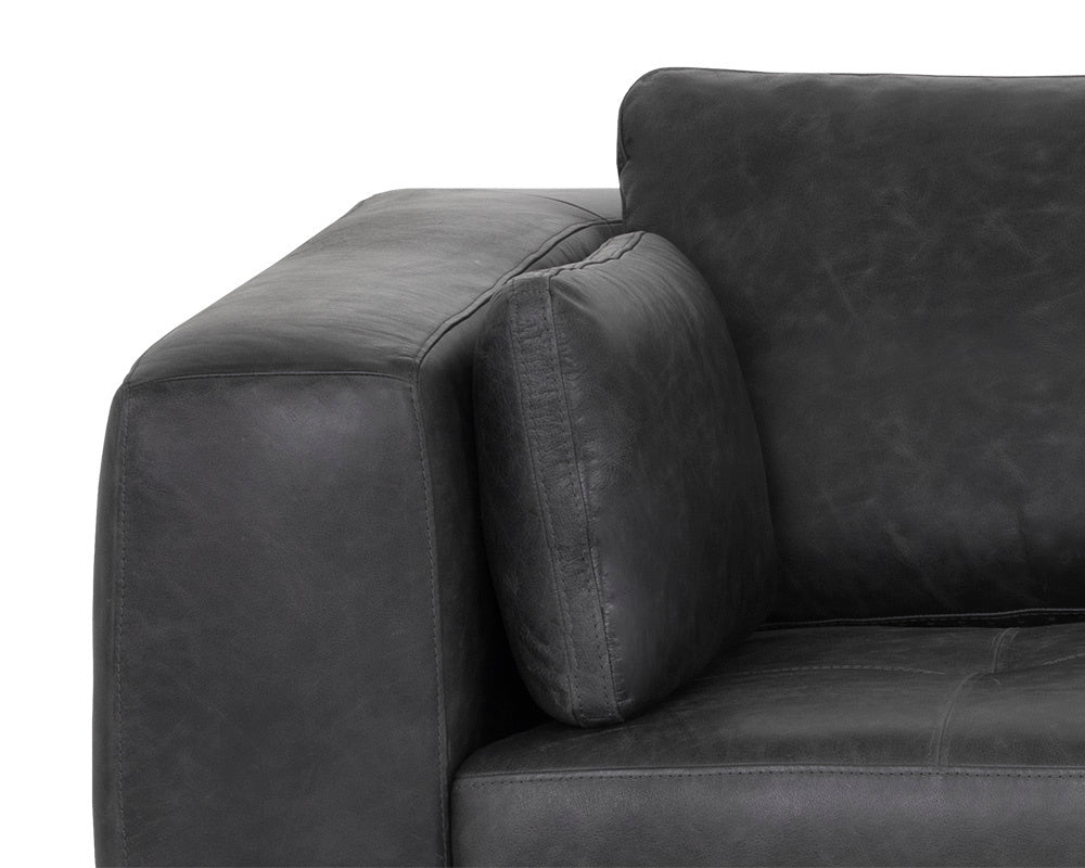 Burr Sofa - Serbia Black Leather | Sunpan Furniture - 106140