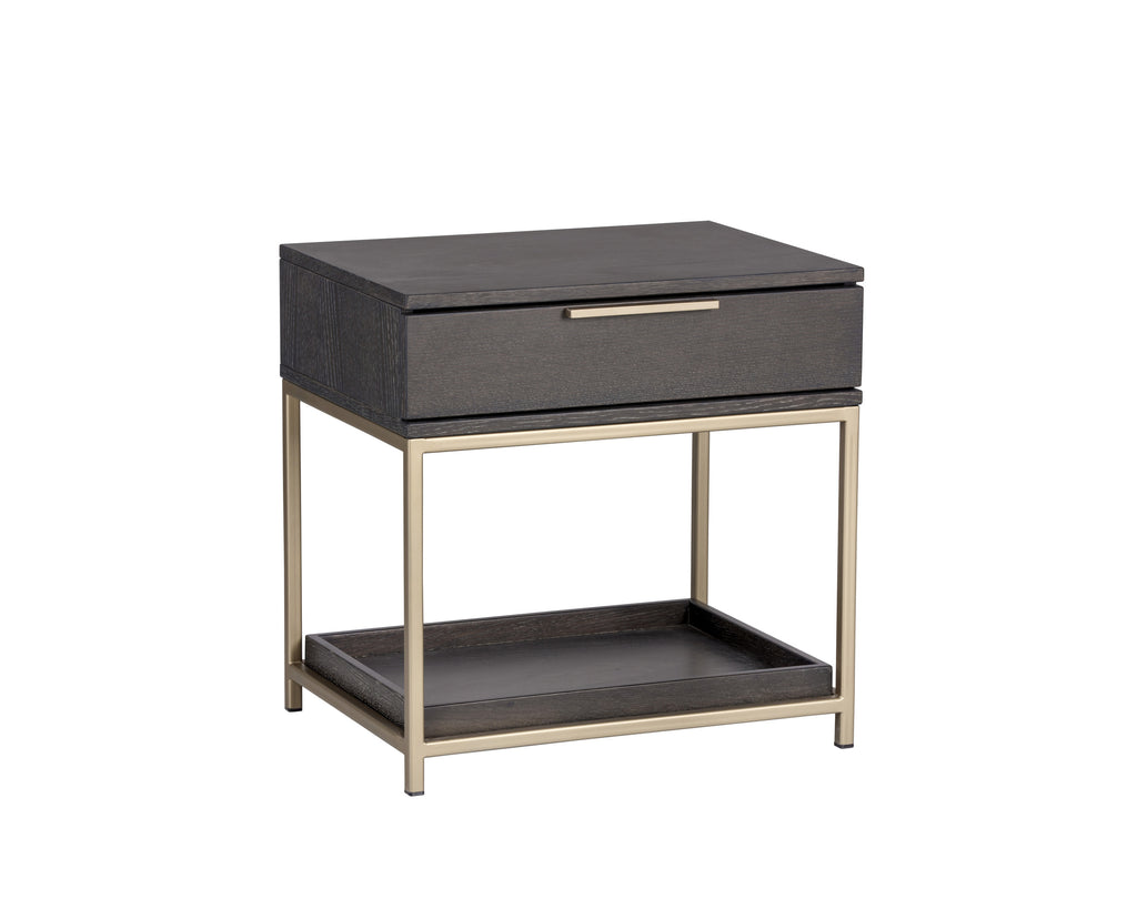 Rebel Nightstand - Small - Gold - Charcoal Grey | Sunpan Furniture - 104606