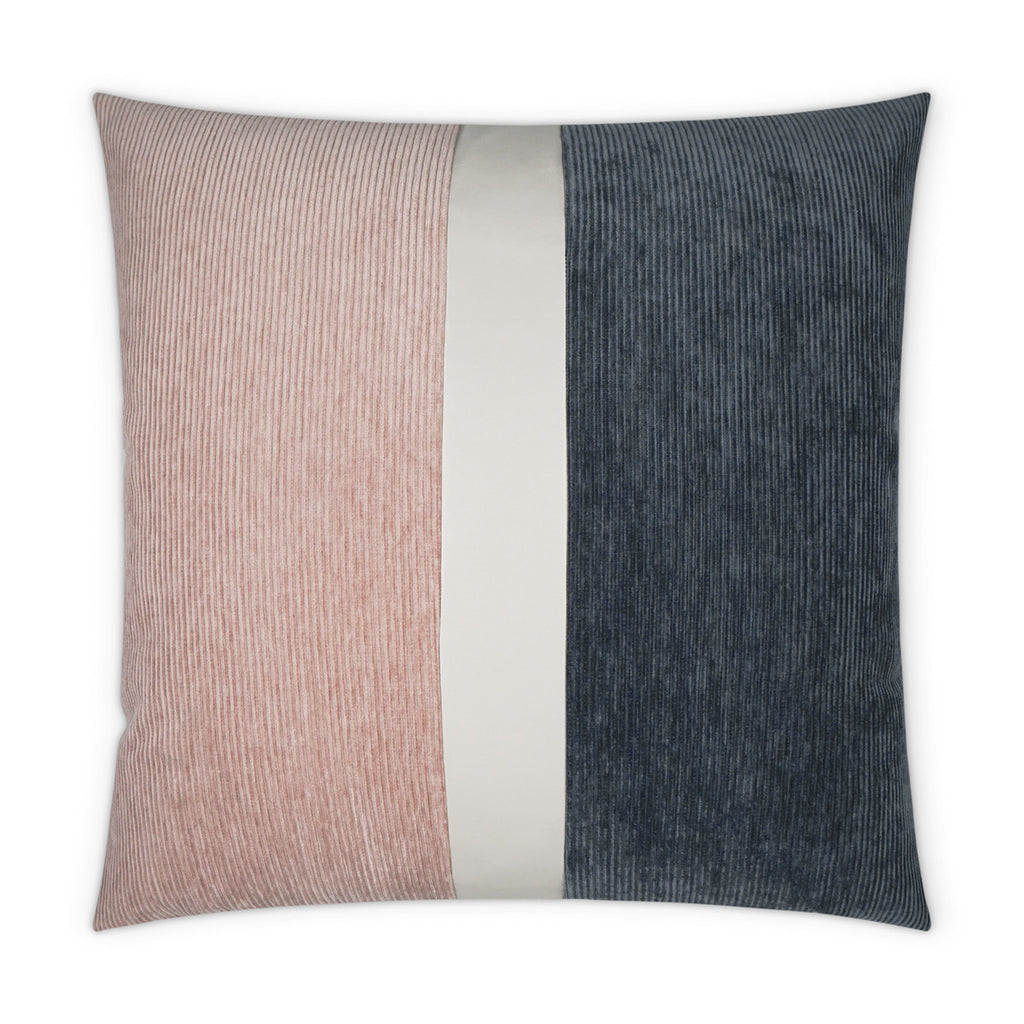 Ridges Band Decorative Throw Pillow - Blush/Cadet | DV Kap