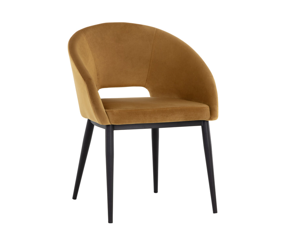 Thatcher Dining Armchair - Black - Gold Sky | Sunpan Furniture - 107978