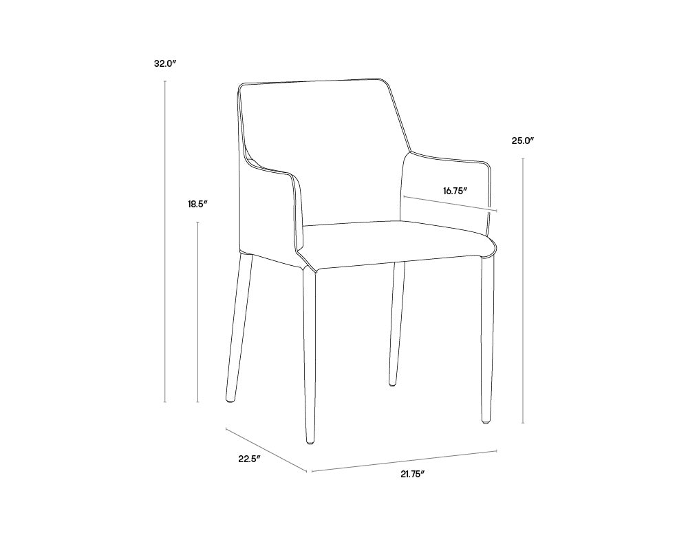 Renee Dining Armchair - Armour Grey / Dark Slate | Sunpan Furniture - 103158