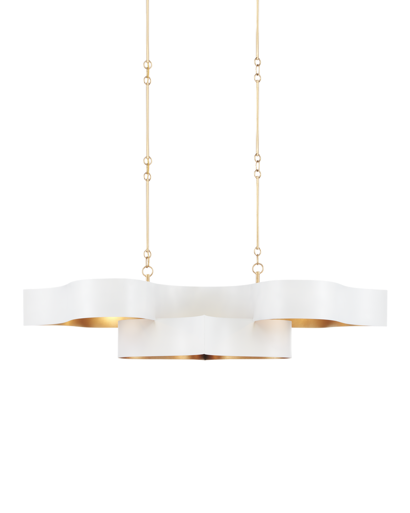 Currey & Co Grand Lotus White Oval Chandelier | 9000-0854