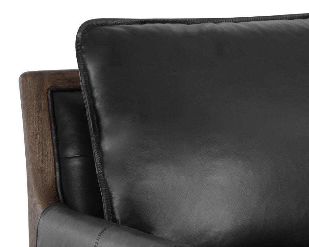 Mauti Armchair - Distressed Brown - Cortina Black Leather | Sunpan Furniture - 110572