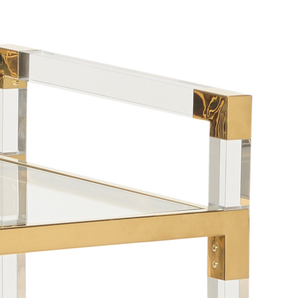 Acrylic Bar Cart - Brass | Chelsea Lighting - 383848-BASE