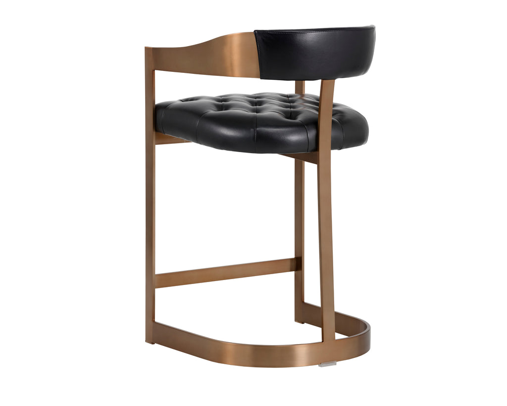 Beaumont Counter Stool - Antique Brass - Cantina Black | Sunpan Furniture - 104014