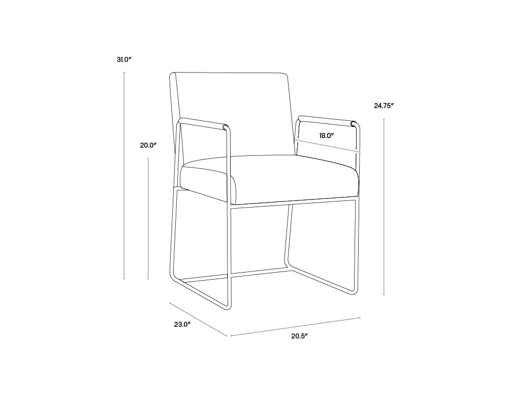 Balford Dining Armchair - Arena Navy | Sunpan Furniture - 103530