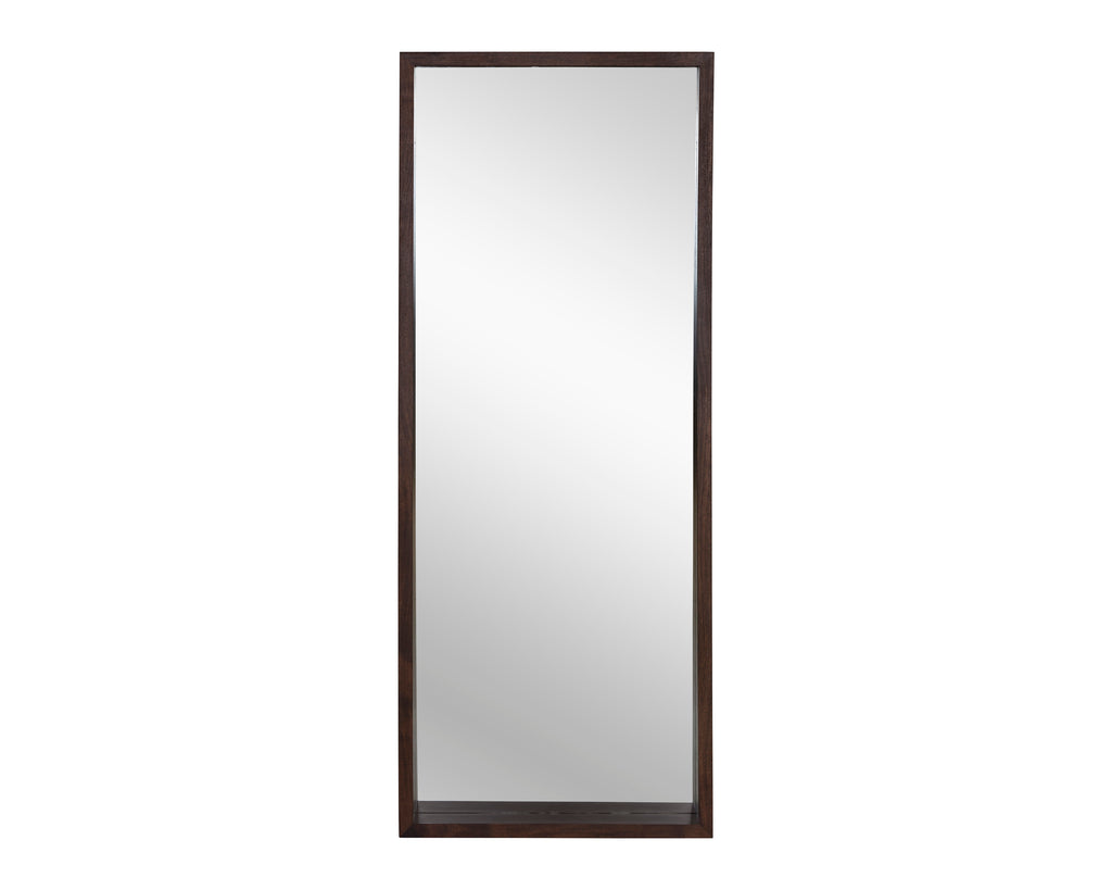 Fresno Floor Mirror - Narrow - Dark Brown | Sunpan Furniture - 106755