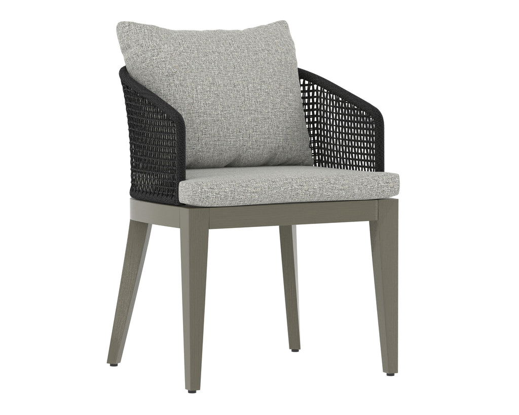 Capri Dining Armchair - Smoke Grey - Copacabana Marble | Sunpan Furniture - 109477