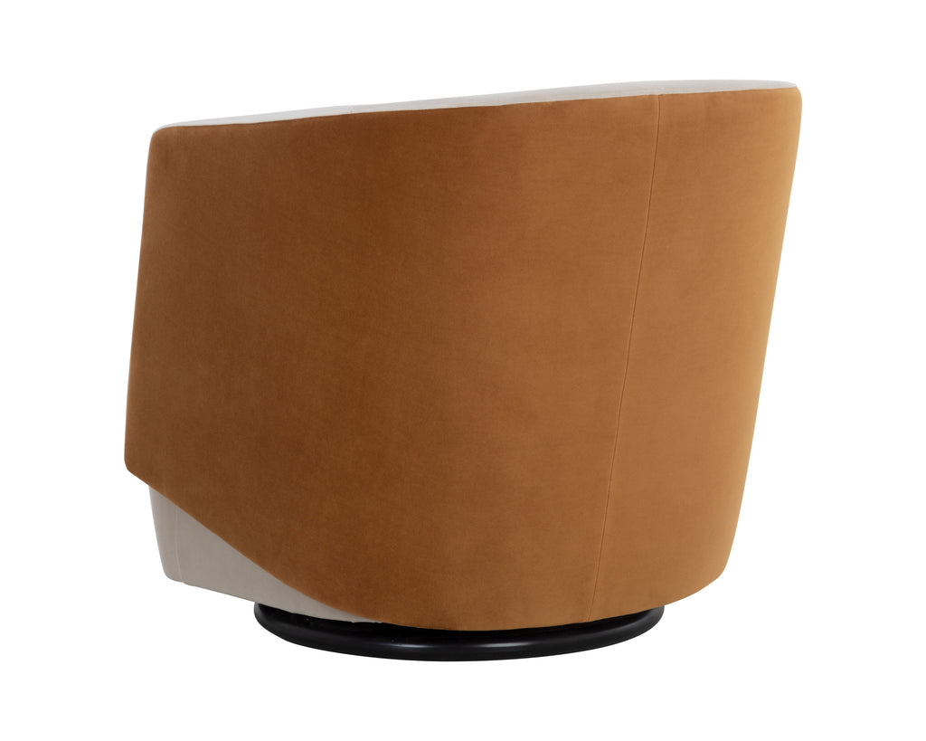 Sarina Swivel Lounge Chair - Meg Taupe / Meg Gold | Sunpan Furniture - 109912