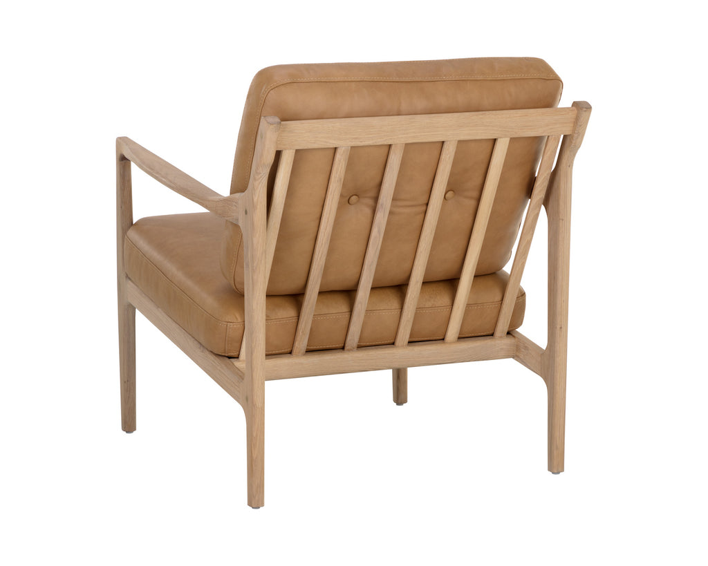 Gilmore Lounge Chair - Light Oak - Sahara Camel Leather | Sunpan Furniture - 111061