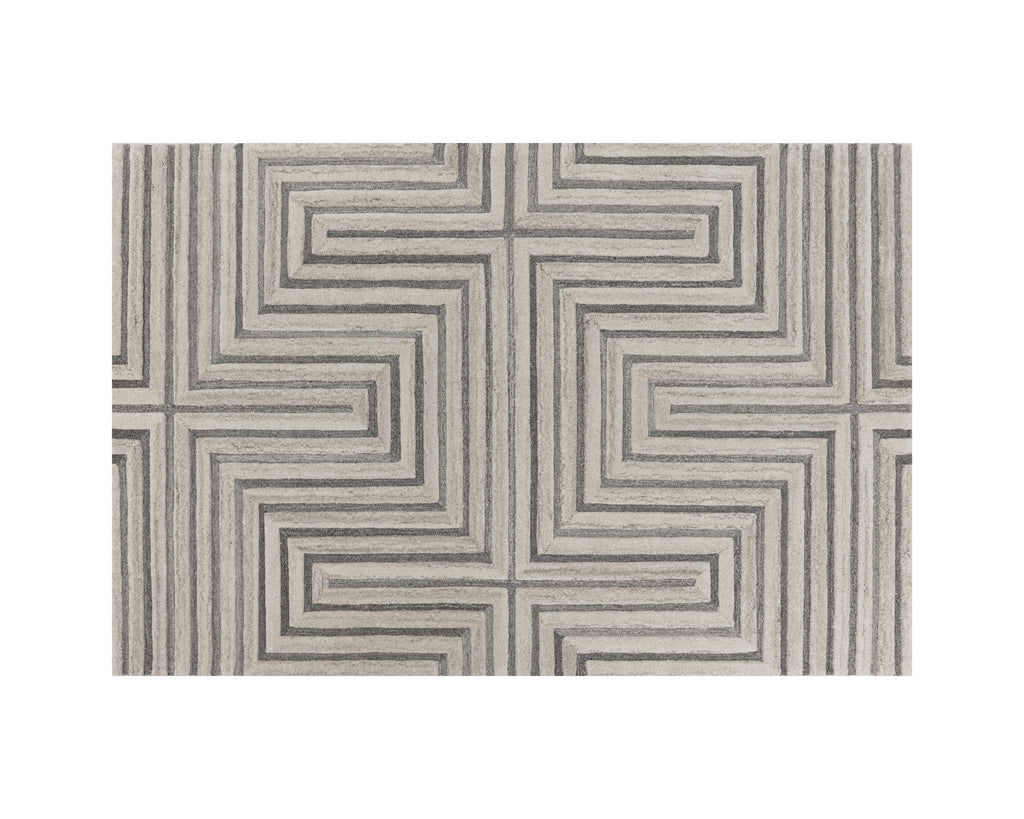 Oslow Hand-Tufted Rug - Beige / Grey - 6' X 9' | Sunpan Furniture - 109369