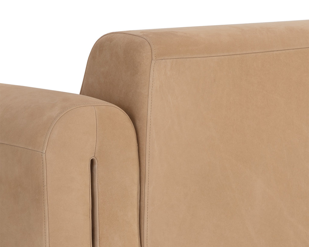 Romer Armchair - Distressed Brown - Nubuck Tan Leather | Sunpan Furniture - 111815