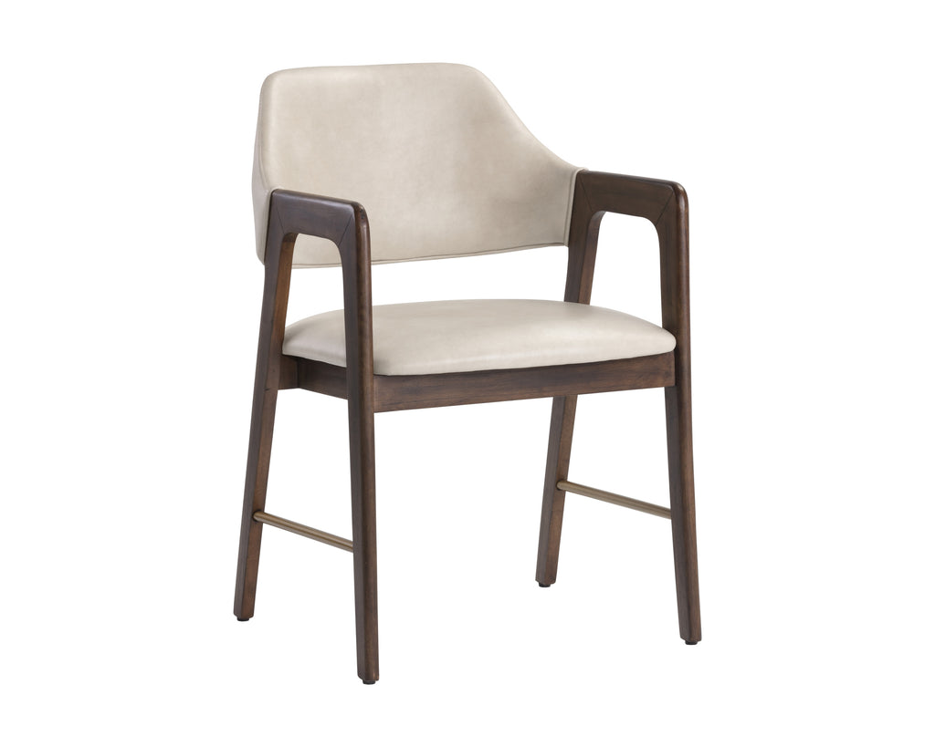 Milton Dining Armchair - Smoke Acacia - Bravo Cream | Sunpan Furniture - 105211