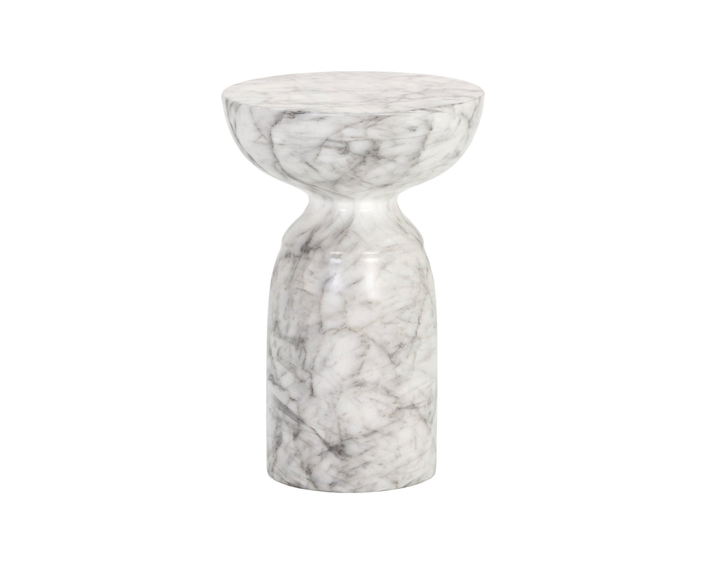 Goya End Table - Marble Look - White | Sunpan Furniture - 106284