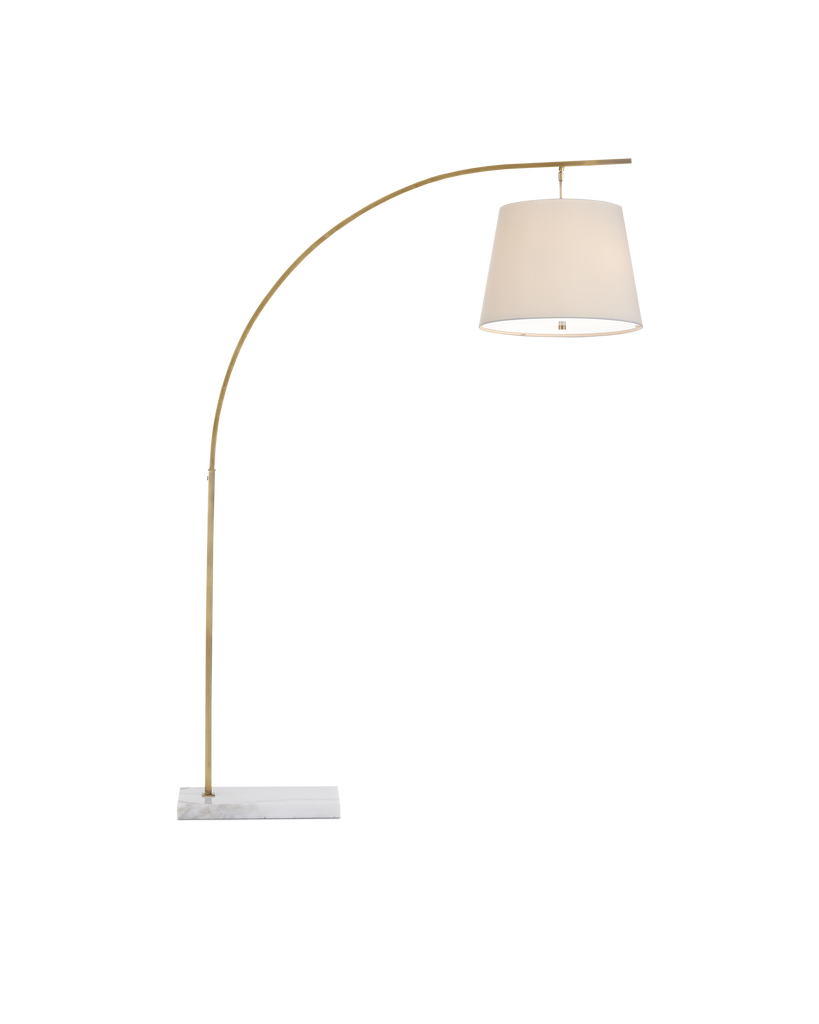 Currey & Co Cloister Medium Brass Floor Lamp | 8000-0117