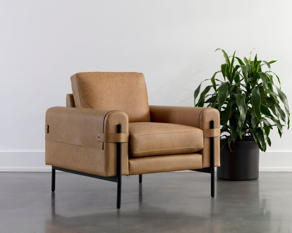 Camus Armchair - Ludlow Sesame Leather | Sunpan Furniture - 111588