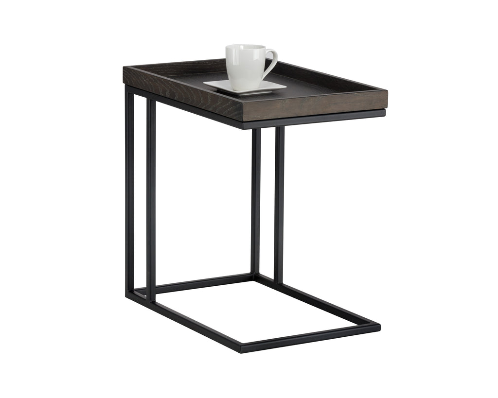 Arden C-Shaped Side Table - Black - Charcoal Grey | Sunpan Furniture - 104615