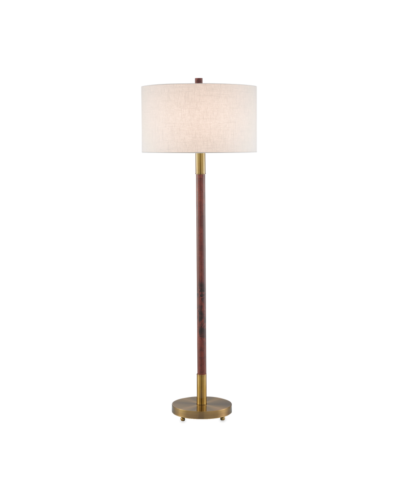 Currey & Co Bravo Mahogany Floor Lamp | 8000-0081