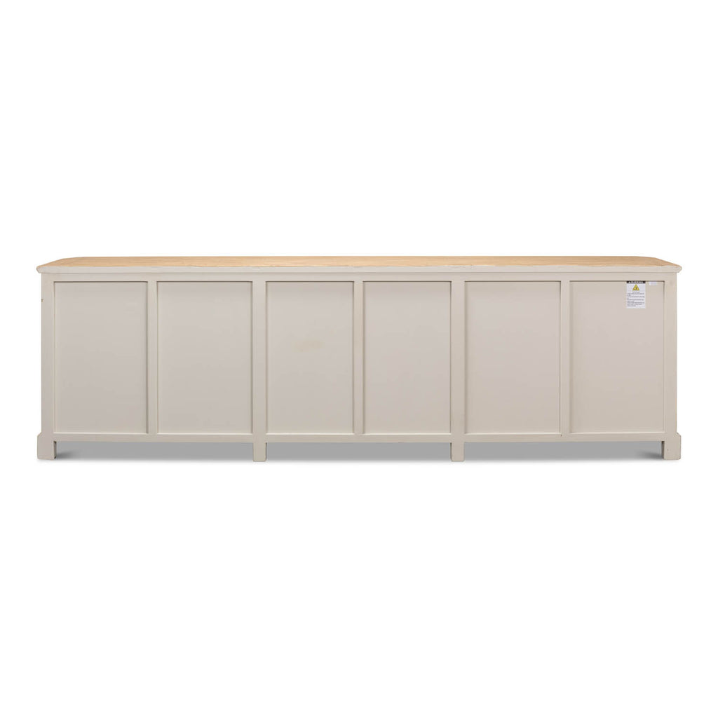 Antique Whitewash Sideboard 6 Door | Sarreid Ltd - 40117