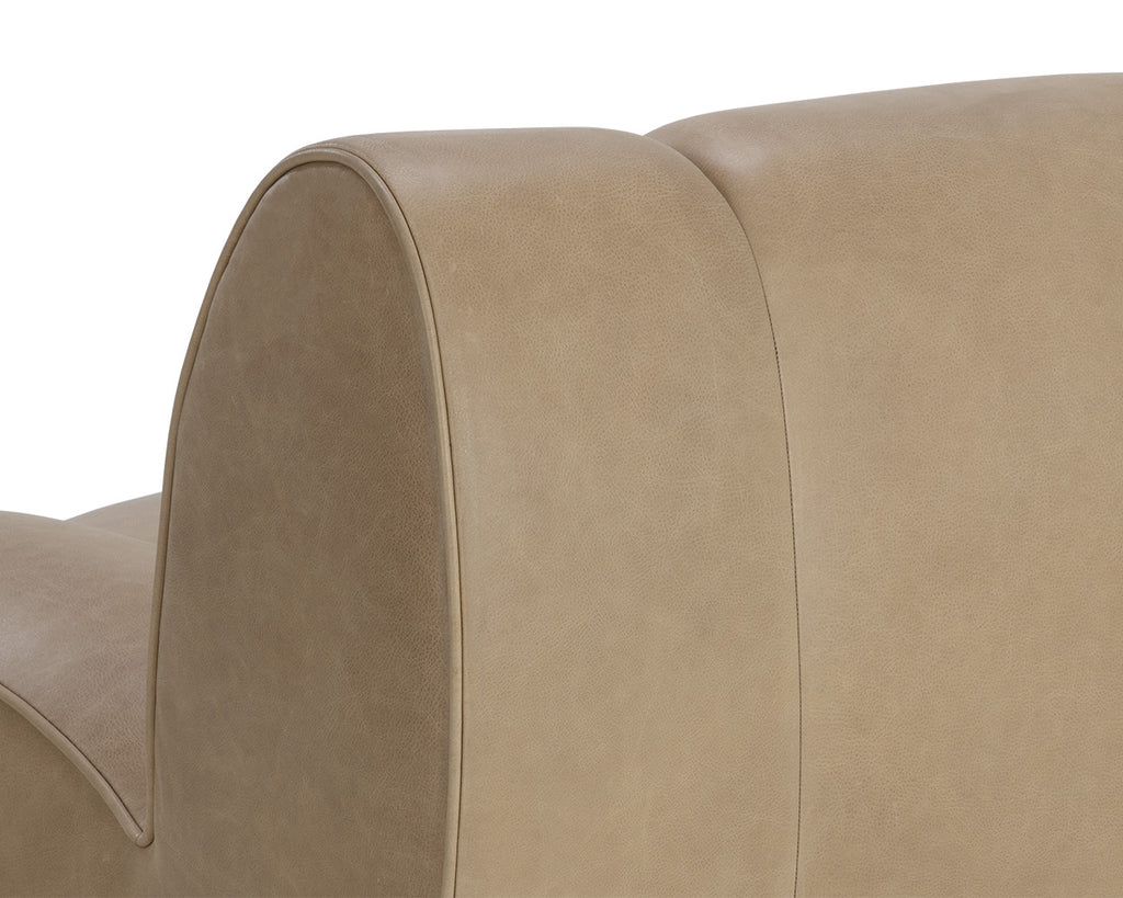 Blaise Swivel Lounge Chair - Sahara Sand Leather | Sunpan Furniture - 111320