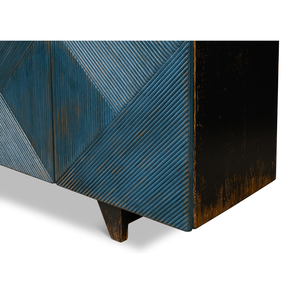 Low Wall Console For Tv Blue | Sarreid - 40373