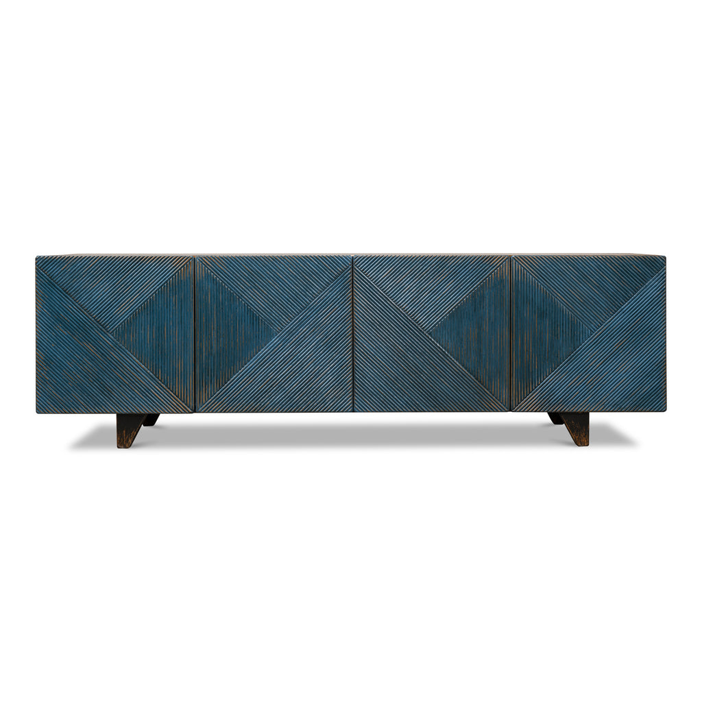 Low Wall Console For Tv Blue | Sarreid - 40373