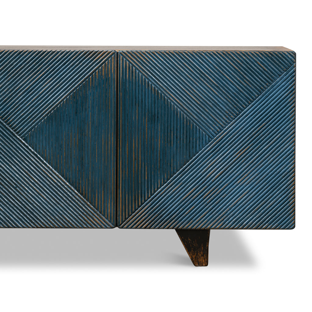 Low Wall Console For Tv Blue | Sarreid - 40373