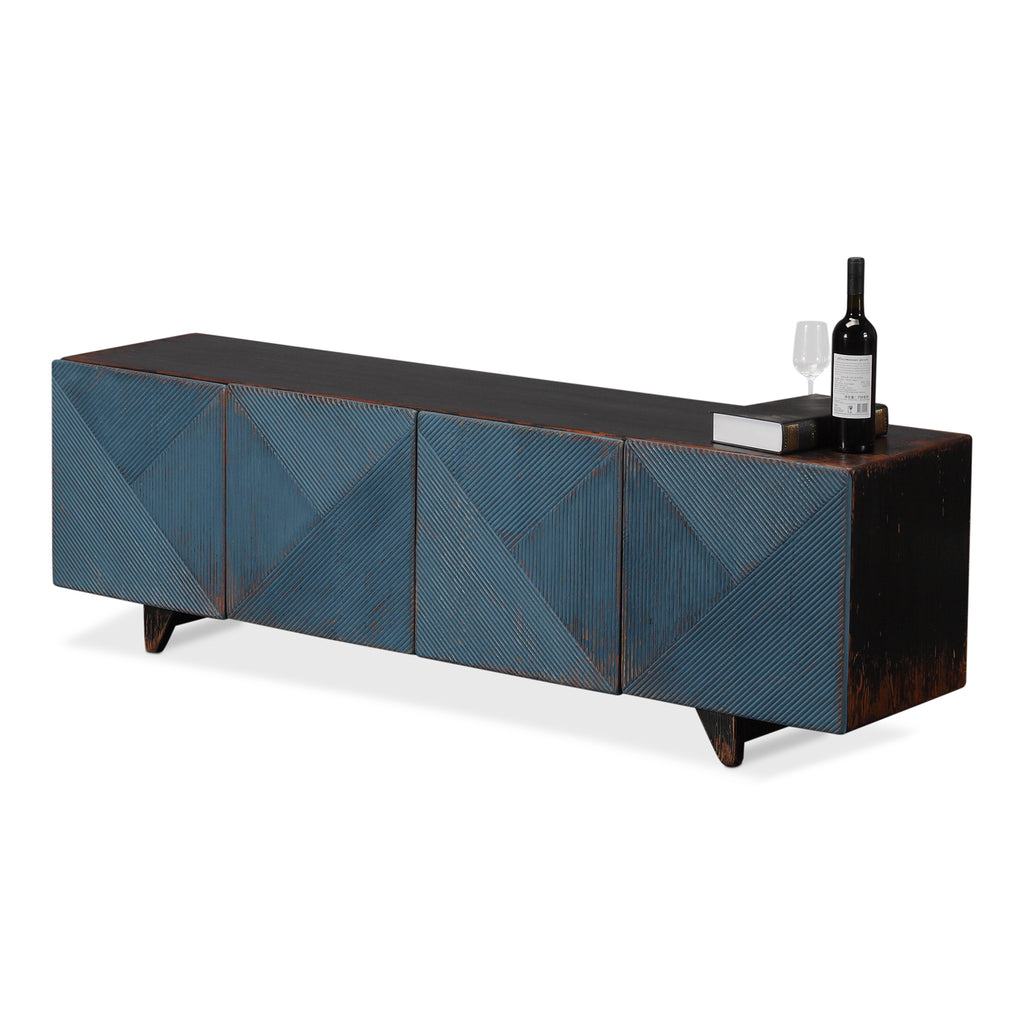 Low Wall Console For Tv Blue | Sarreid - 40373