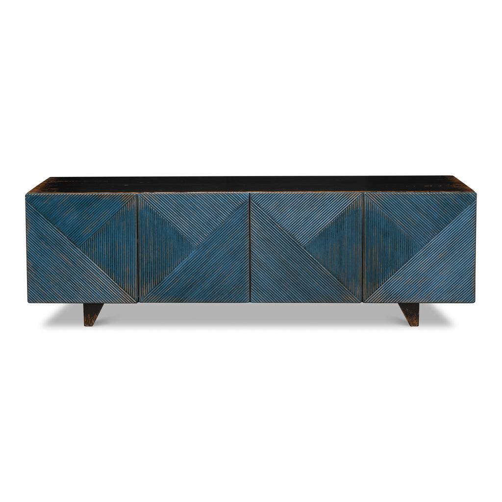 Low Wall Console For Tv Blue | Sarreid - 40373