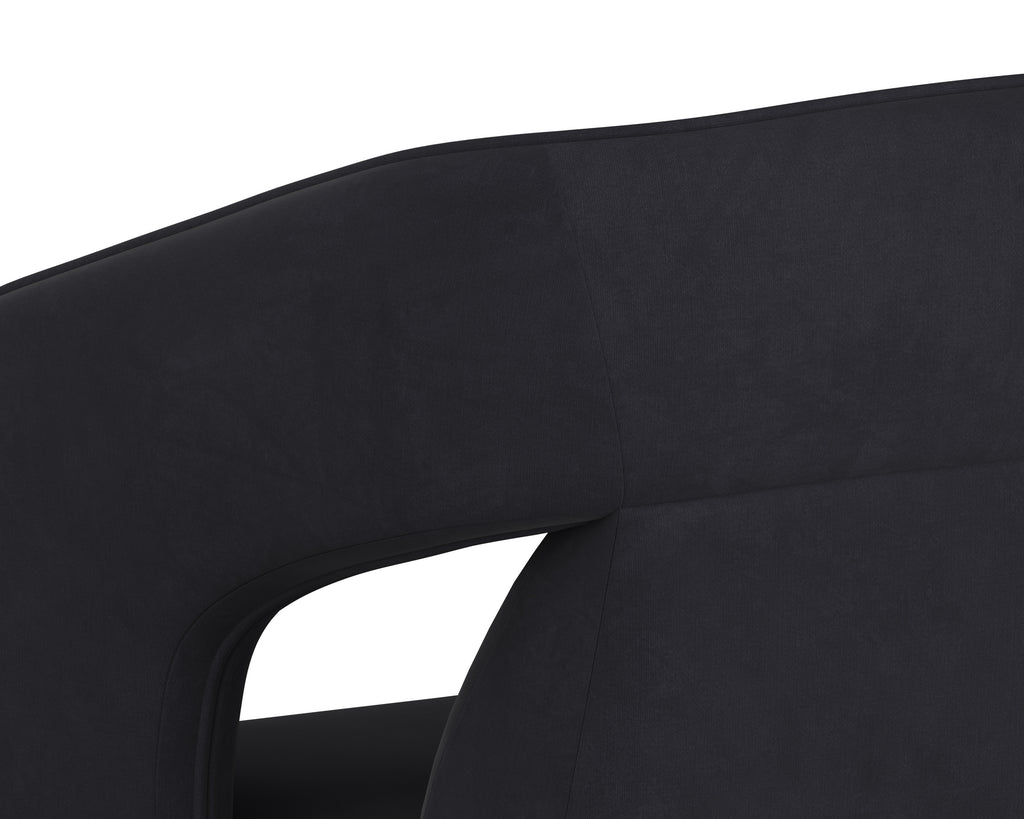 Kendrick Wheeled Dining Armchair - Abbington Black | Sunpan Furniture - 110033